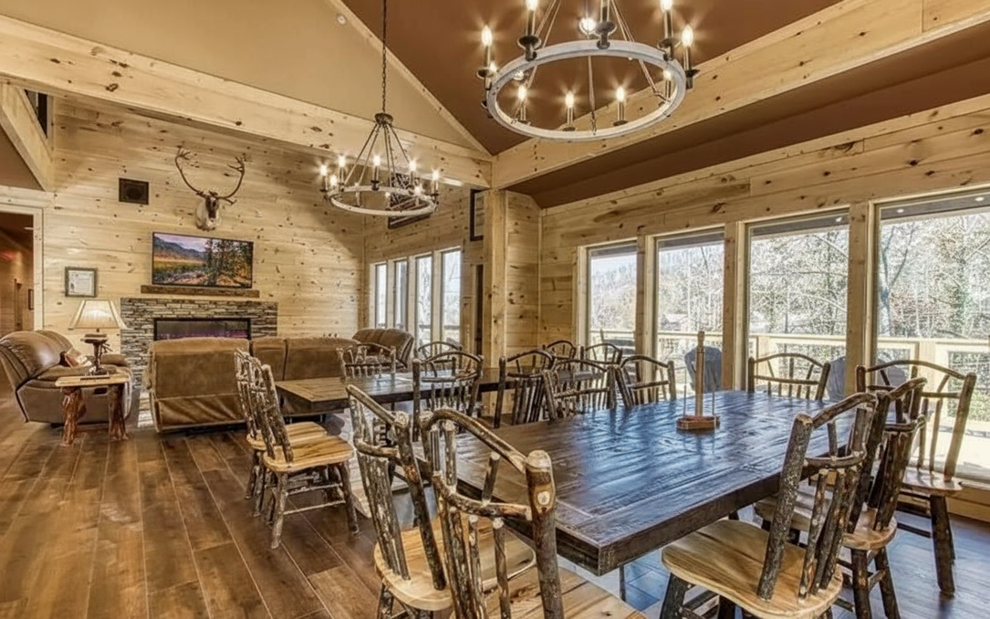 Dining area table and seating